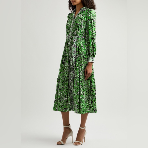 Diane Von Furstenberg Alea Printed Crepe Midi Dress - Picture 2 of 15